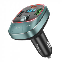 Адаптер автомобільний HOCO Pole BT FM transmitter E76 |2USB/1Type-C, 45W/3A, PD/QC|