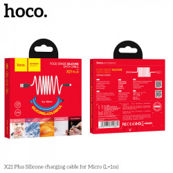 Кабель Hoco Micro USB Silicone X21 Plus |1m, 2.4A|