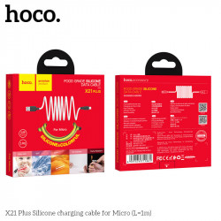 Кабель Hoco Micro USB Silicone X21 Plus |1m, 2.4A|