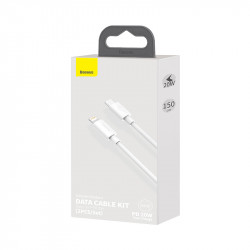 Кабель Baseus Type-C to Lightning Simple wisdom Data Cable Kit |1.2m, 20W, PD| (2PCS-Set)