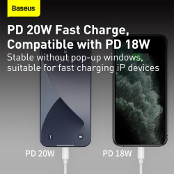 Кабель Baseus Type-C to Lightning Simple wisdom Data Cable Kit |1.2m, 20W, PD| (2PCS-Set)
