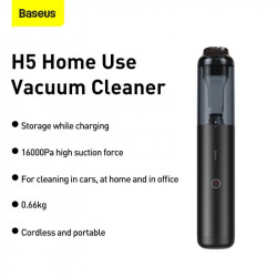 Універсальний пилосос BASEUS Home Use Vacuum Cleaner Dark Space H5 |16Kpa, 110W, 30Min, 4*2500mAh| (VCSS000101)