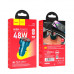 Адаптер автомобільний Hoco Leader dual-port Car charger with digital display Z50 |1USB/1Type-C, 48W/3A, PD/QC|