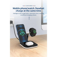 Зарядка Qi 3in1 LED Magnetic wireless charger JYD-WC101 |15W Max|