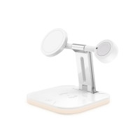 Зарядка Qi 3in1 LED Magnetic wireless charger JYD-WC101 |15W Max|