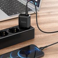 Адаптер мережевий Hoco Lightning cable Speedy dual Port charger set N7 |2USB, 2.1A| (Safety Certified)