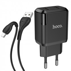 Адаптер мережевий Hoco Micro USB Cable Speedy dual Port charger set N7 |2USB, 2.1A| (Safety Certified)