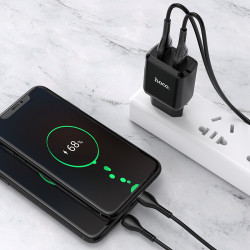 Адаптер мережевий Hoco Micro USB Cable Speedy dual Port charger set N7 |2USB, 2.1A| (Safety Certified)