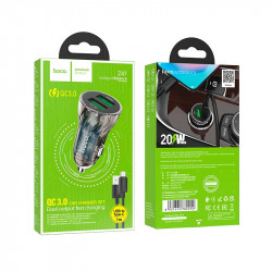 Адаптер автомобільний Hoco Type-C cable Transparent Discovery Edition dual port Z47 |2USB, QC, 3A|