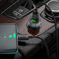 Адаптер автомобільний Hoco Type-C cable Transparent Discovery Edition dual port Z47 |2USB, QC, 3A|