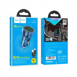 Адаптер автомобільний Hoco Type-C cable Transparent Discovery Edition dual port Z47 |2USB, QC, 3A|