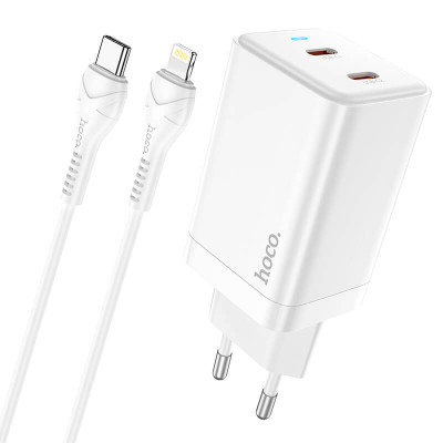 Адаптер мережевий Hoco Type-c to Lightning Cable Astral N23 |2Type-C, 45W/3A, PD/QC|
