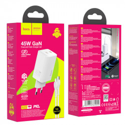 Адаптер мережевий Hoco Type-c to Lightning Cable Astral N23 |2Type-C, 45W/3A, PD/QC|