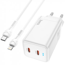 Адаптер мережевий Hoco Type-c to Lightning Cable Astral N23 |2Type-C, 45W/3A, PD/QC|