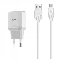 Адаптер мережевий Hoco Micro Cable C22A |1USB, 2.4А|