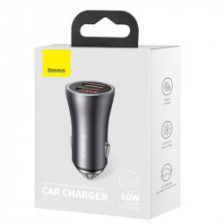 Адаптер автомобільний Baseus Golden Contactor Max Dual Fast Charger Car Charger |2USB, QC/PD, 60W/3A|