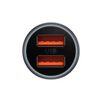 Адаптер автомобільний Baseus Golden Contactor Max Dual Fast Charger Car Charger |2USB, QC/PD, 60W/3A|
