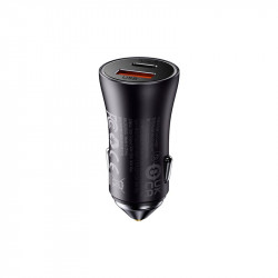 Адаптер автомобільний Baseus Golden Contactor Max Dual Fast Charger Car Charger |1USB/1Type-C, QC/PD, 60W/3A|