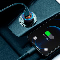 Адаптер автомобільний Baseus Golden Contactor Max Dual Fast Charger Car Charger |1USB/1Type-C, QC/PD, 60W/3A|