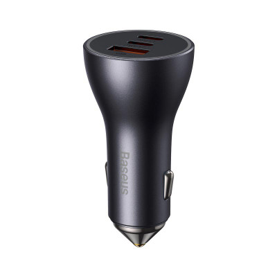 Адаптер автомобільний Baseus Golden Contactor Pro Triple Fast Charger Car Charger |1USB/2Type-c, PD/QC, 65W/3A|