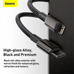 Кабель BASEUS Type-C to Lightning Tungsten Gold Fast Charging |2m, 20W, PD| (CATLWJ-A01)