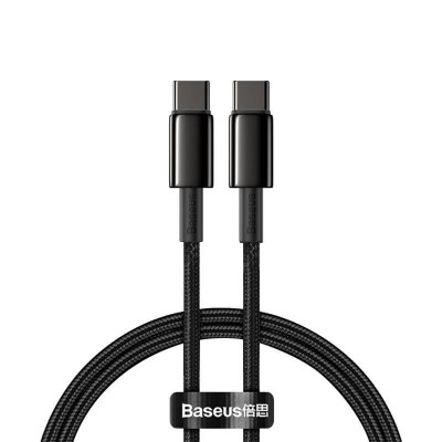 Кабель BASEUS Type-C to Type-C Tungsten Gold Fast Charging |1m, 100W, 5A| (CATWJ-01)