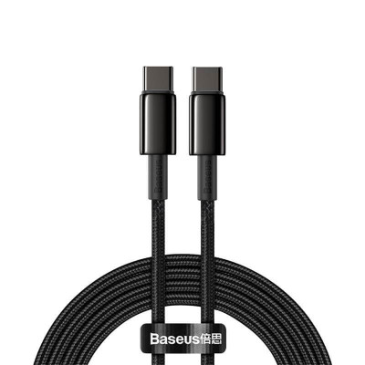 Кабель BASEUS Type-C to Type-C Tungsten Gold Fast Charging |2m, 100W, 5A| (CATWJ-A01)