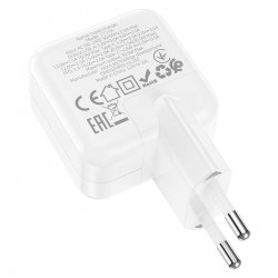 Адаптер мережевий Hoco Lucky dual-port charger C111A |1USB/1Type-C, 30W/3A, PD/QC|