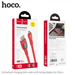Кабель Hoco Micro USB Sentinel Tming Display S6 |1.2m, 2.4A|