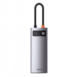 Hub адаптер BASEUS Type-C Metal Gleam Series 5-in-1 Multifunctional Docking Station |3USB, HDMI, Type-C, 100W PD| (CAHUB-CX0G)