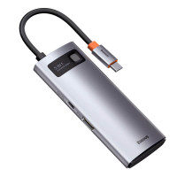 Hub адаптер BASEUS Type-C Metal Gleam Series 5-in-1 Multifunctional Docking Station |3USB, HDMI, Type-C, 100W PD| (CAHUB-CX0G)