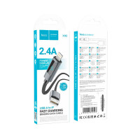 Кабель Hoco Lightning Favor charging data cable with display X112 |1m, 2.4A|