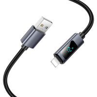 Кабель Hoco Lightning Favor charging data cable with display X112 |1m, 2.4A|