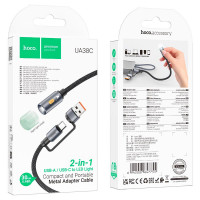 Кабель комбо HOCO USB / Type-C to LED light adapter cable UA38C |0.3M|