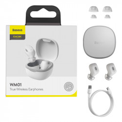 Навушники BLUETOOTH BASEUS Encok True Wireless Earphones WM01 |5Hours, BT5.0, 40mAh/300mAh| (NGWM01-04)