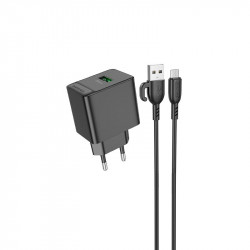 Адаптер мережевий Borofone Micro USB cable Erudite BAS12A |1USB, 18W/3A, QC3.0|