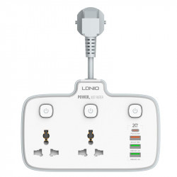 Подовжувач мережевий Ldnio SC2413 |3USB/1Type-C, 3Sockets. QC/PD, 20W/10A, EU Plug|