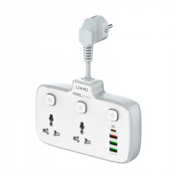 Подовжувач мережевий Ldnio SC2413 |3USB/1Type-C, 3Sockets. QC/PD, 20W/10A, EU Plug|