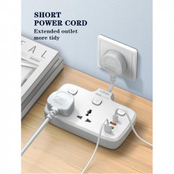 Подовжувач мережевий Ldnio SC2413 |3USB/1Type-C, 3Sockets. QC/PD, 20W/10A, EU Plug|