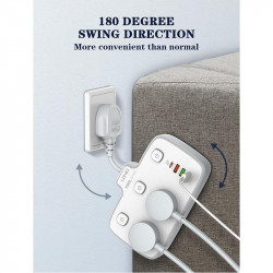 Подовжувач мережевий Ldnio SC2413 |3USB/1Type-C, 3Sockets. QC/PD, 20W/10A, EU Plug|