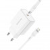 Адаптер мережевий BOROFONE Type-C to Lightning cable Easy Speed single port charger BA57A |Type-C, 20W/3A, PD/QC|