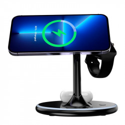Зарядка Qi 3 in 1 Foldable Magnetic Wireless Charger X516 |15W, Phone/AirPods/iWatch|