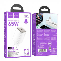 Адаптер мережевий HOCO N48 Glorious single port charger |1Type-C, 65W/3A, PD/QC|