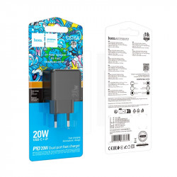 Адаптер мережевий HOCO Wish two-way charger CS16A |1Type-C/1Lightning, 20W/3A|