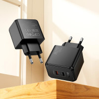 Адаптер мережевий HOCO Wish two-way charger CS16A |1Type-C/1Lightning, 20W/3A|