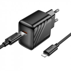 Адаптер мережевий Hoco Type-C to Lightning Cable Puerto single-port charger set CS24A |1Type-C, 25W/3A|