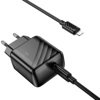Адаптер мережевий Hoco Type-C to Lightning Cable Puerto single-port charger set CS24A |1Type-C, 25W/3A|