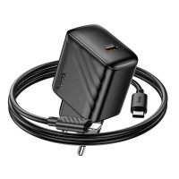 Адаптер мережевий Hoco Type-C to Lightning Cable Puerto single-port charger set CS24A |1Type-C, 25W/3A|