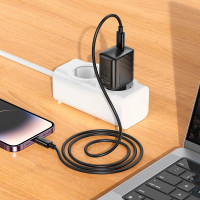 Адаптер мережевий Hoco Type-C to Lightning Cable Puerto single-port charger set CS24A |1Type-C, 25W/3A|