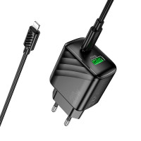 Адаптер мережевий Hoco Type-C to Lightning Cable Rico charger set CS25A |1USB/1Type-C, 20W/3A|
